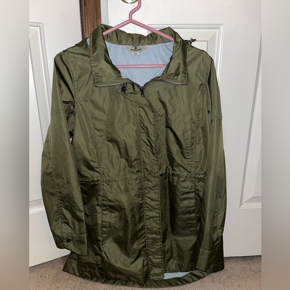 Woolrich Green Rain Jacket Size Small Like New
